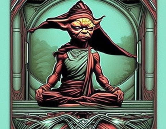 Yoda in Serene Yoga Pose