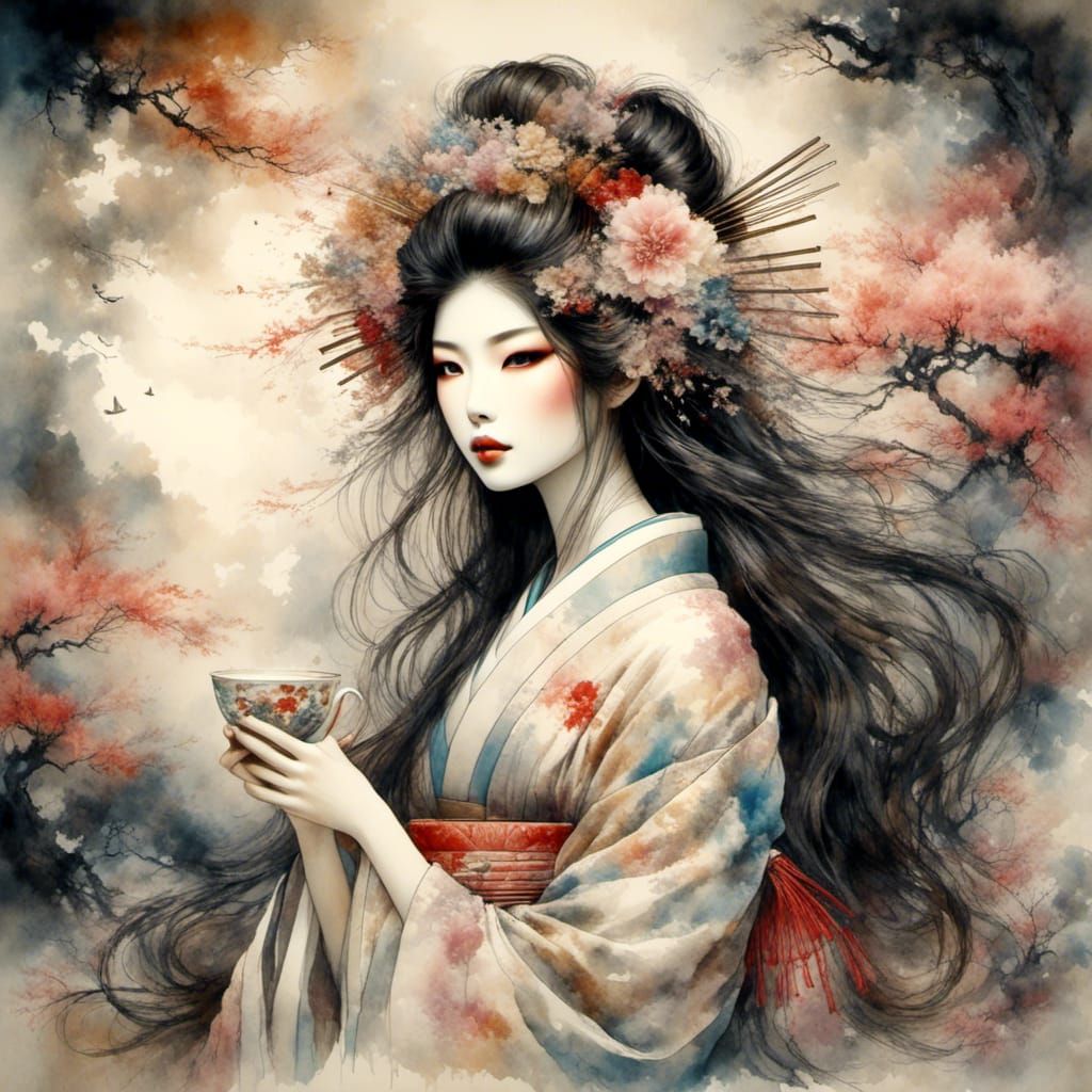 A Geisha in Whimsical Nature