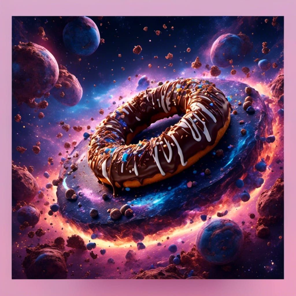 Surreal Space Fantasy Doughnuts in Vibrant Colors