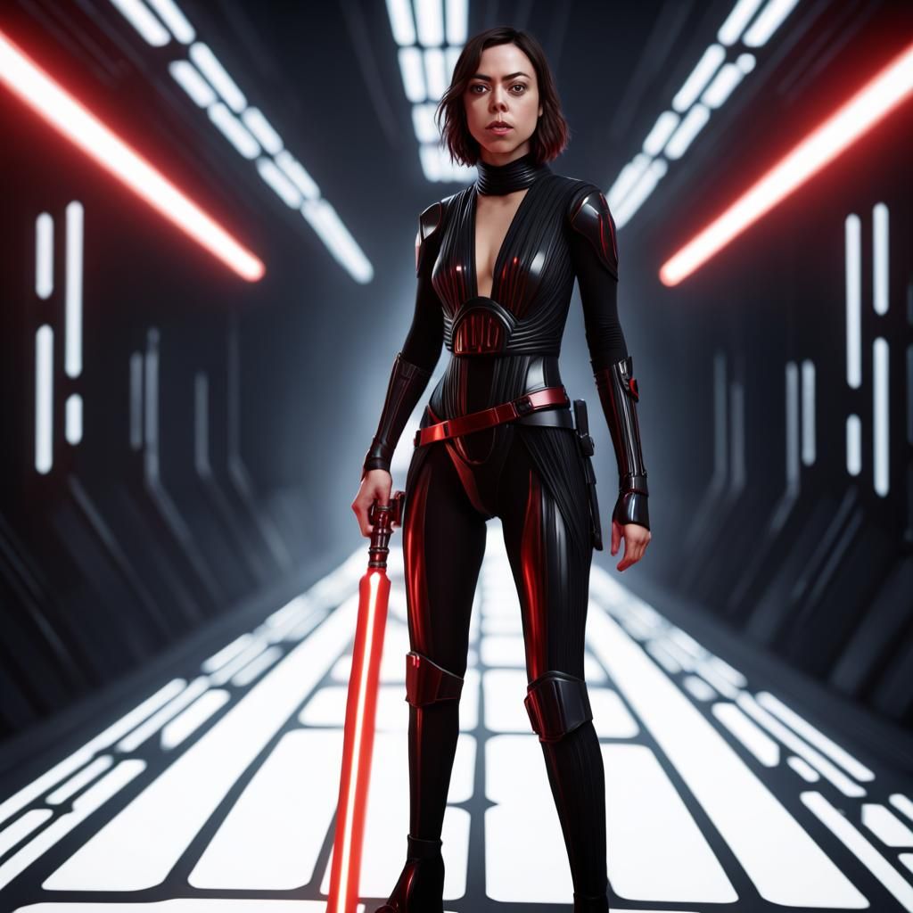Aubrey Plaza as a Dark Sith Warrior