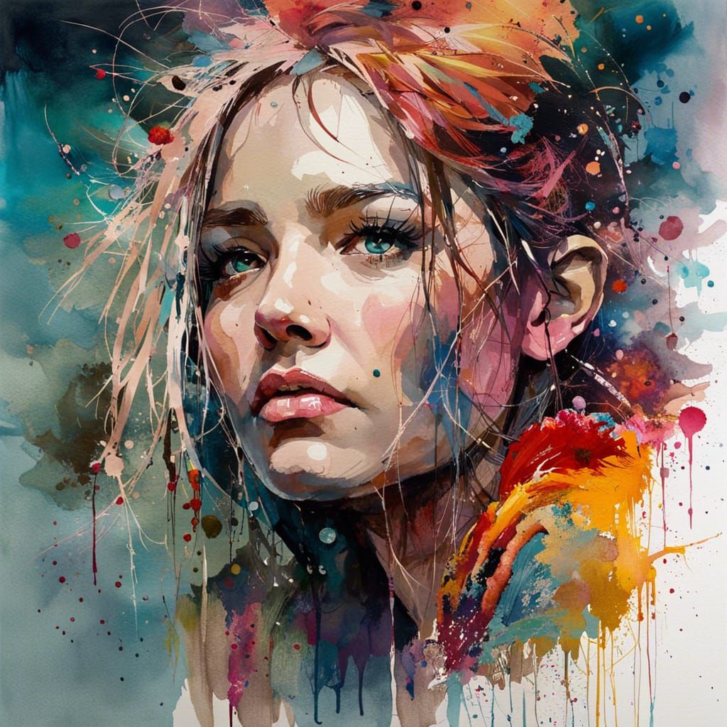 Don't Give Up in Vibrant Watercolor