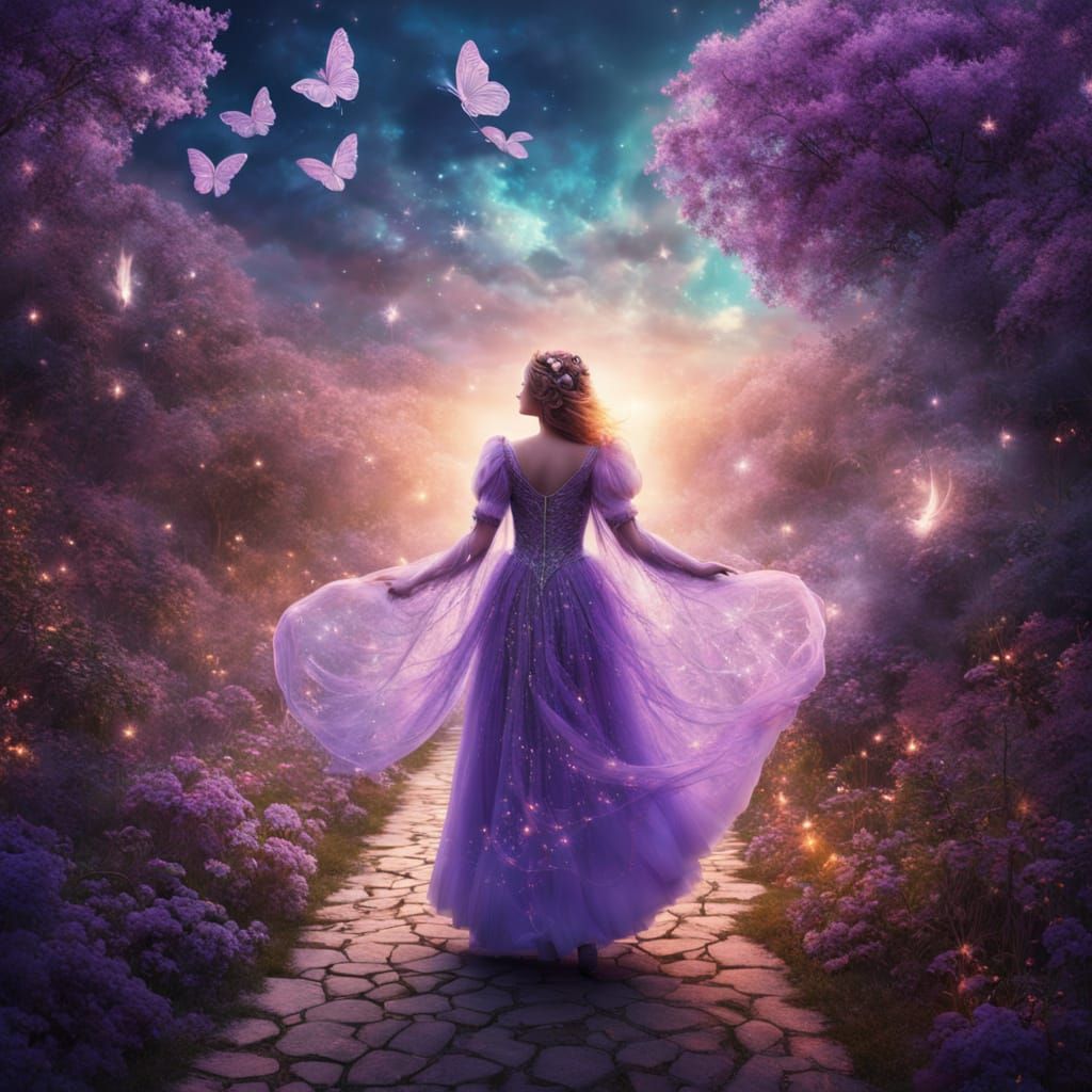 Confident Cat-Fairy Hybrid in Enchanted Fashion Illustration