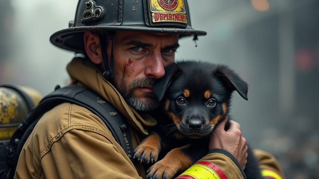 Heroic Moment - Firefighter and the Dog He Saved