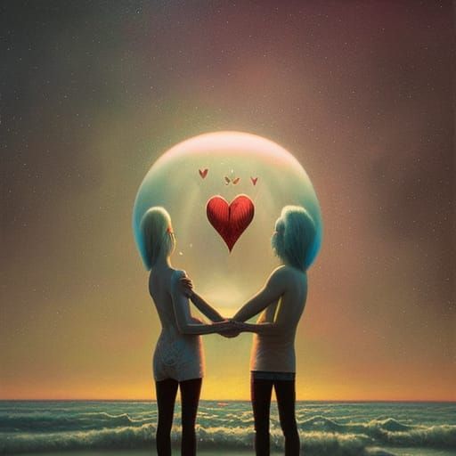 Love Illuminated in Hyperealistic Glass Heart