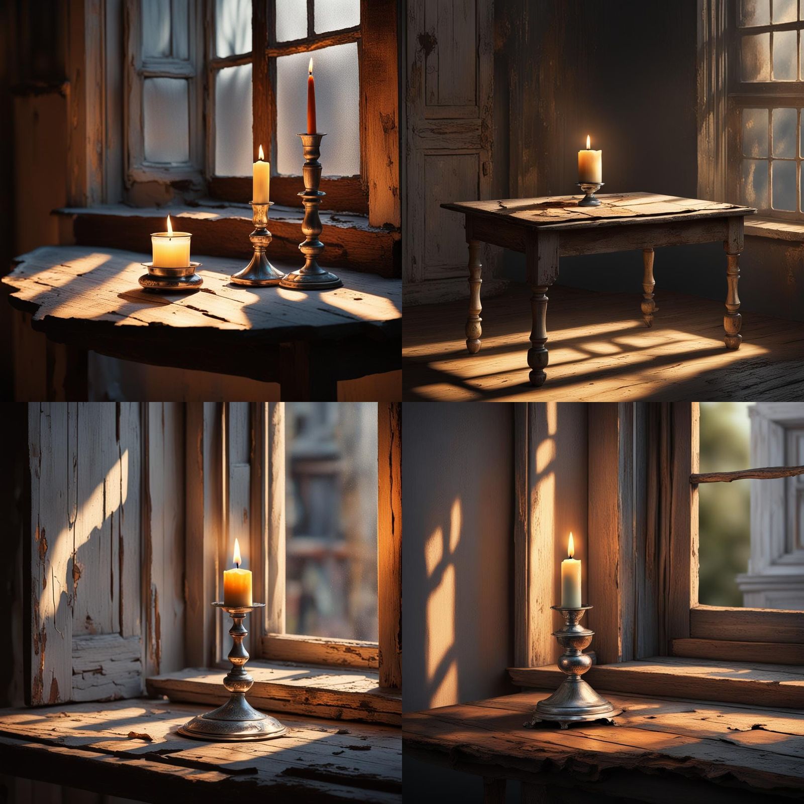 Antique Table by Window in Realistic Style