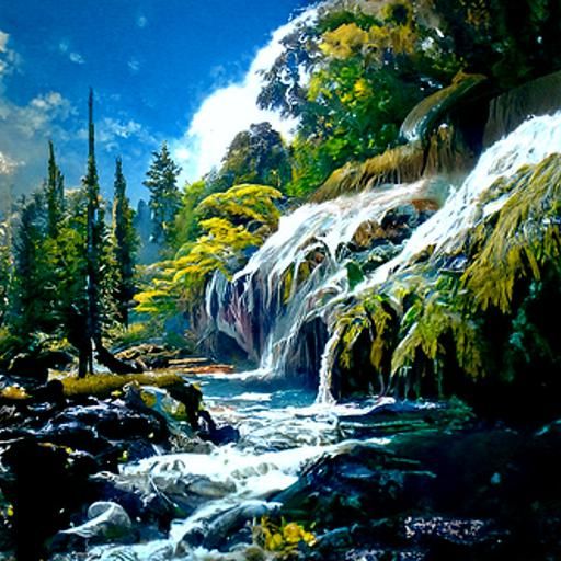 Luminous Landscape in an Impressionist Oil Painting Style