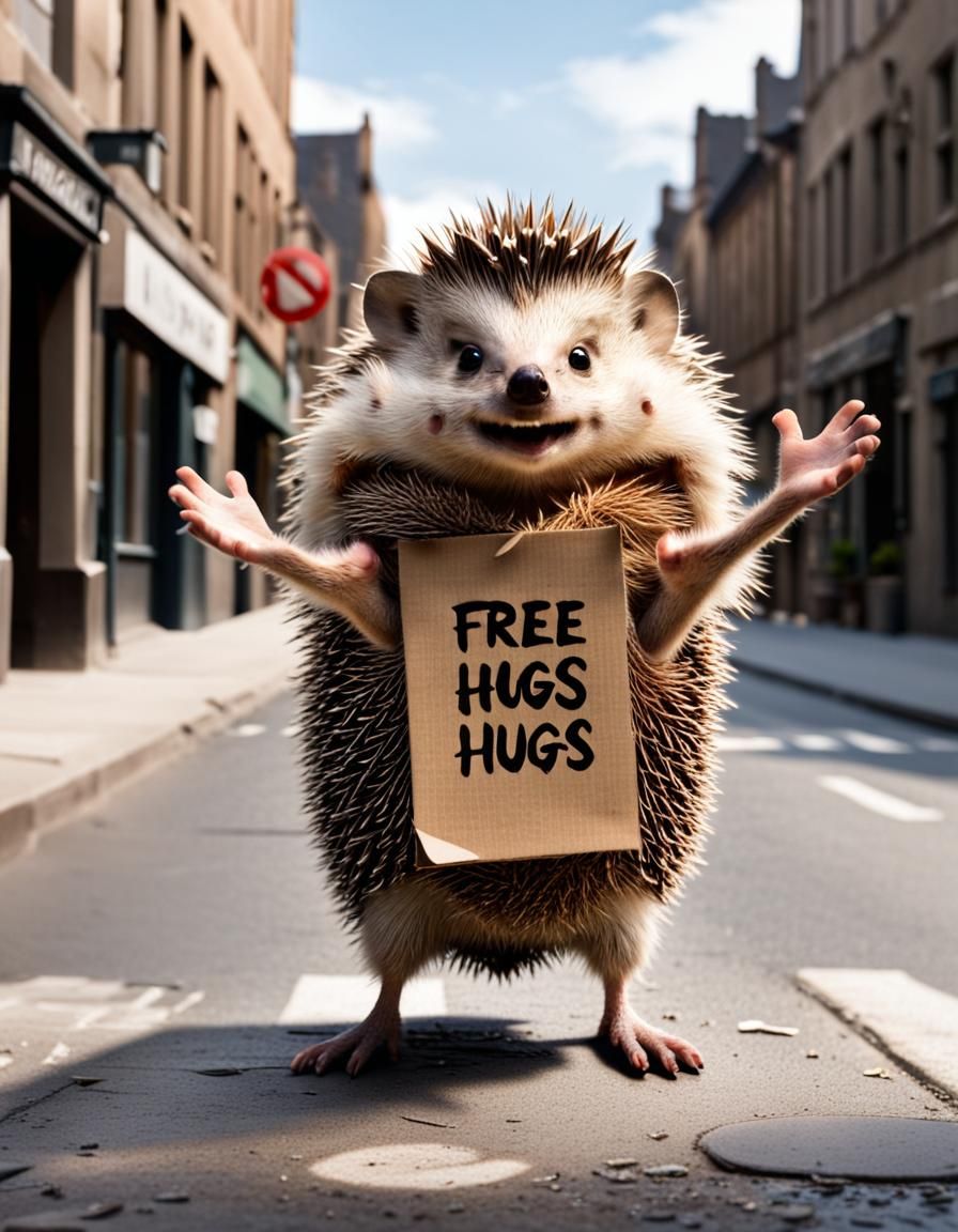 Adorable Spiky Hedgehog Offers Free Hugs