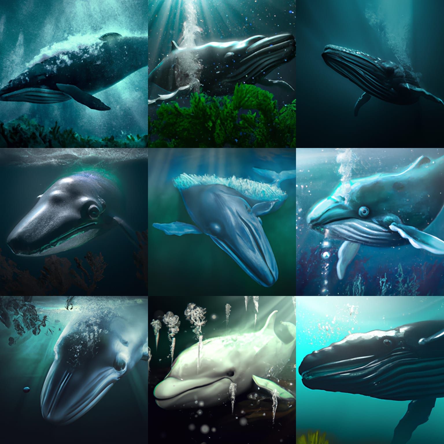 Whale in Majestic Underwater Realm