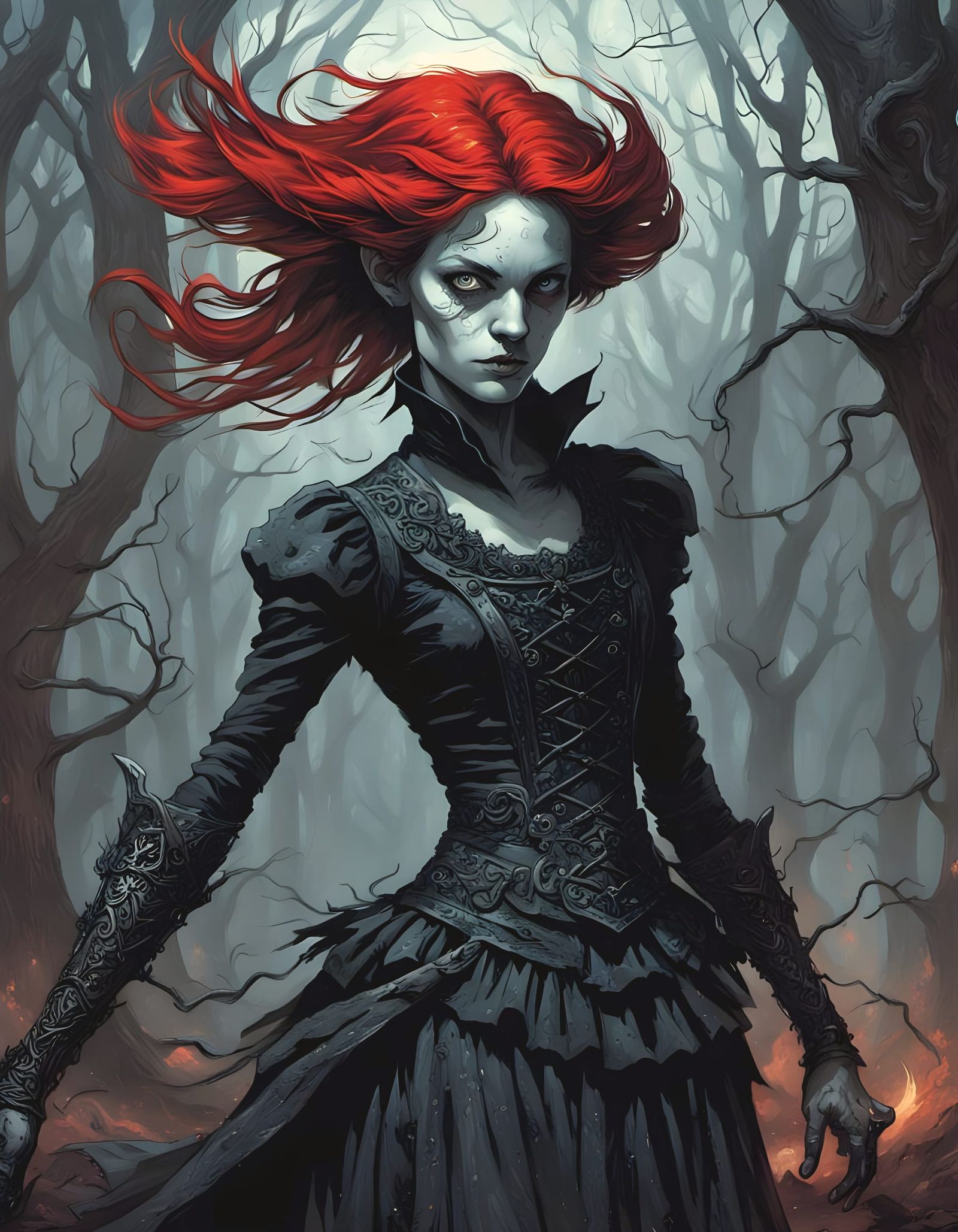 Unseelie dark pixie: Mary Blood, born of fire & blue steel
