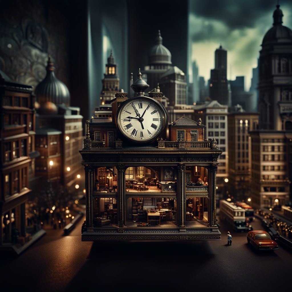 City Streets Unfold Inside a Vintage Timepiece
