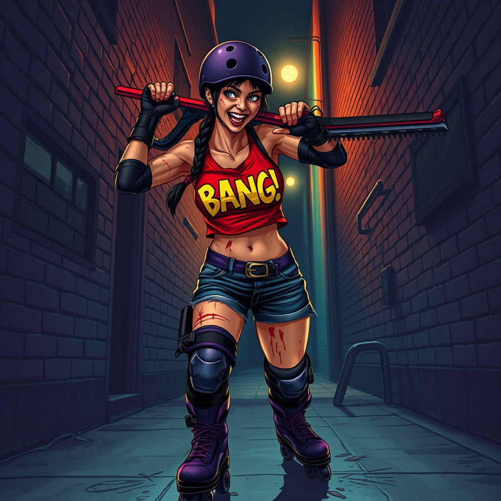 Midnight Alleyway Terror in Neon