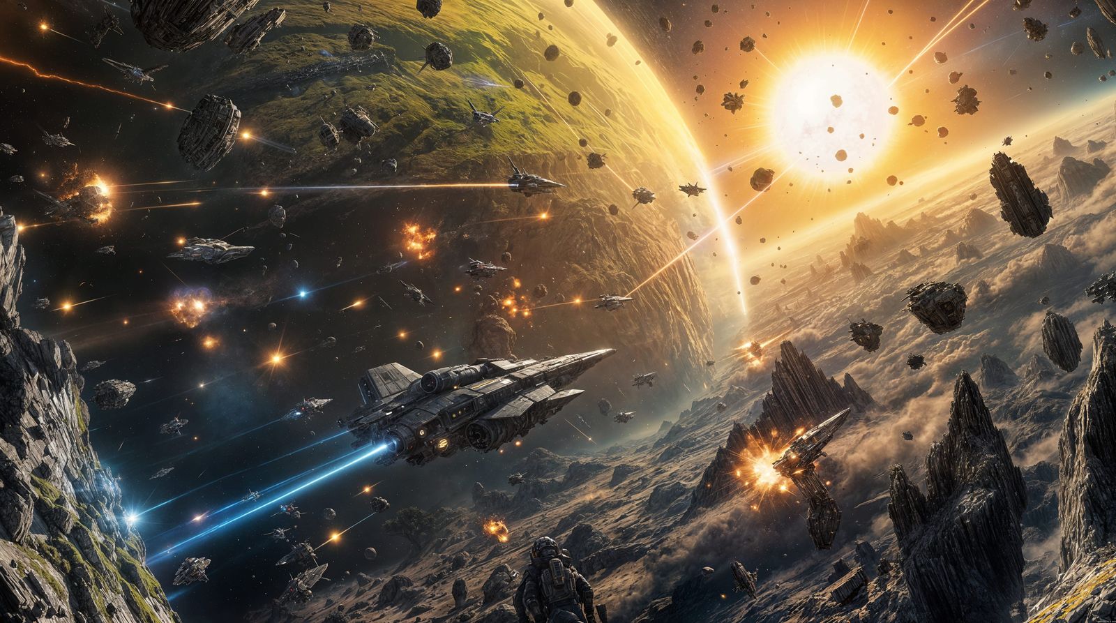 Epic Space Battle Over a Distant Planet