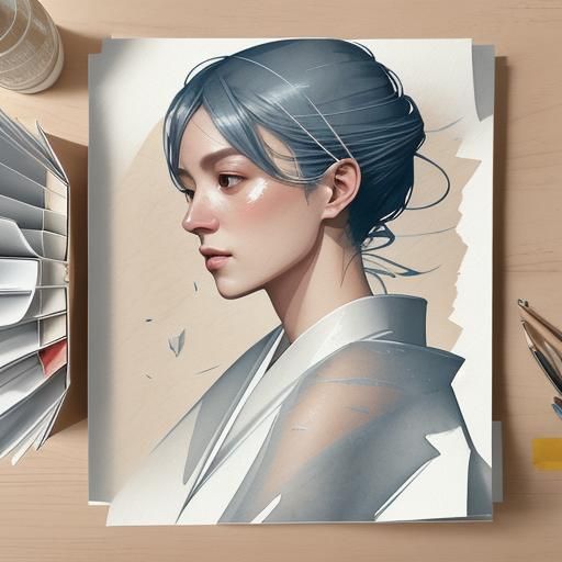 Delicate Origami Calligraphy in Soft Warm Light