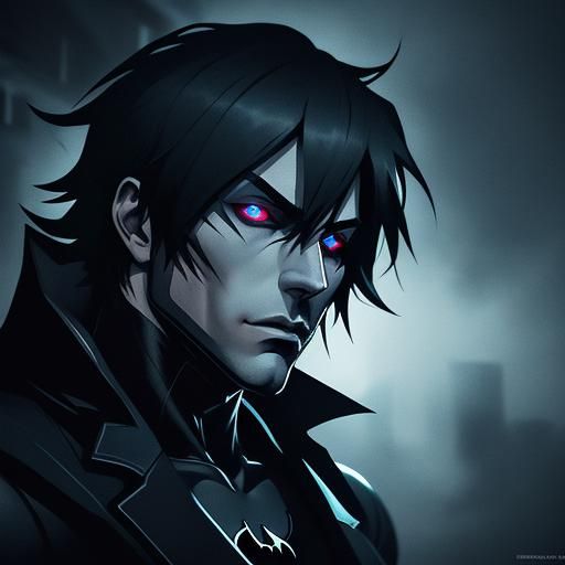 Batman: Dark Gotham Alleyway in Vibrant Anime Style