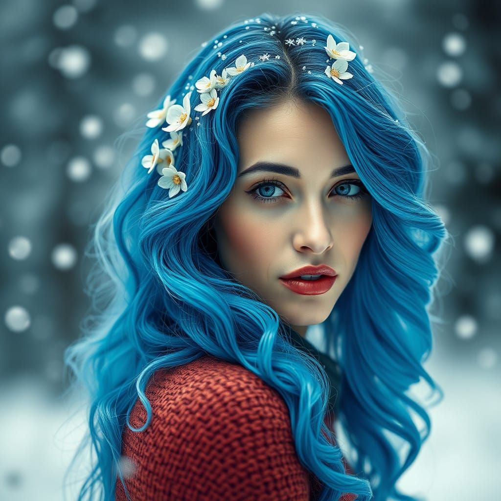 Fractal Goddess in Winter Wonderland