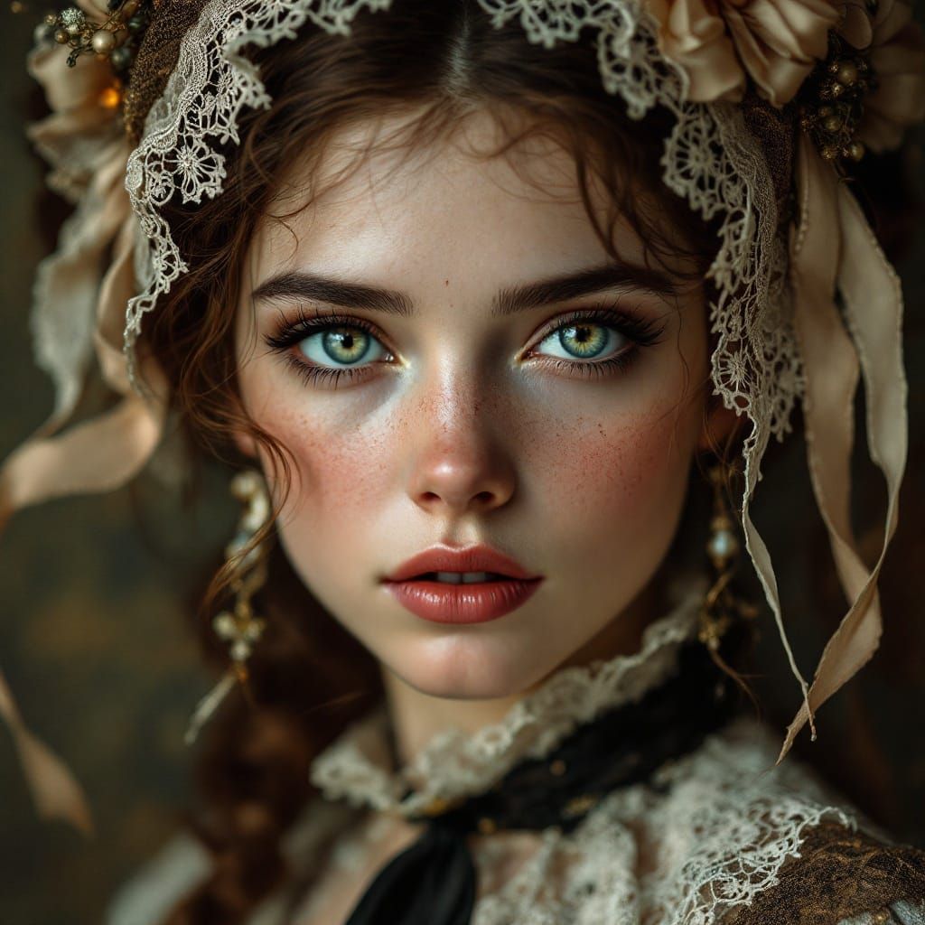 Elegant Victorian Lady in Hyper-Realistic Portrait