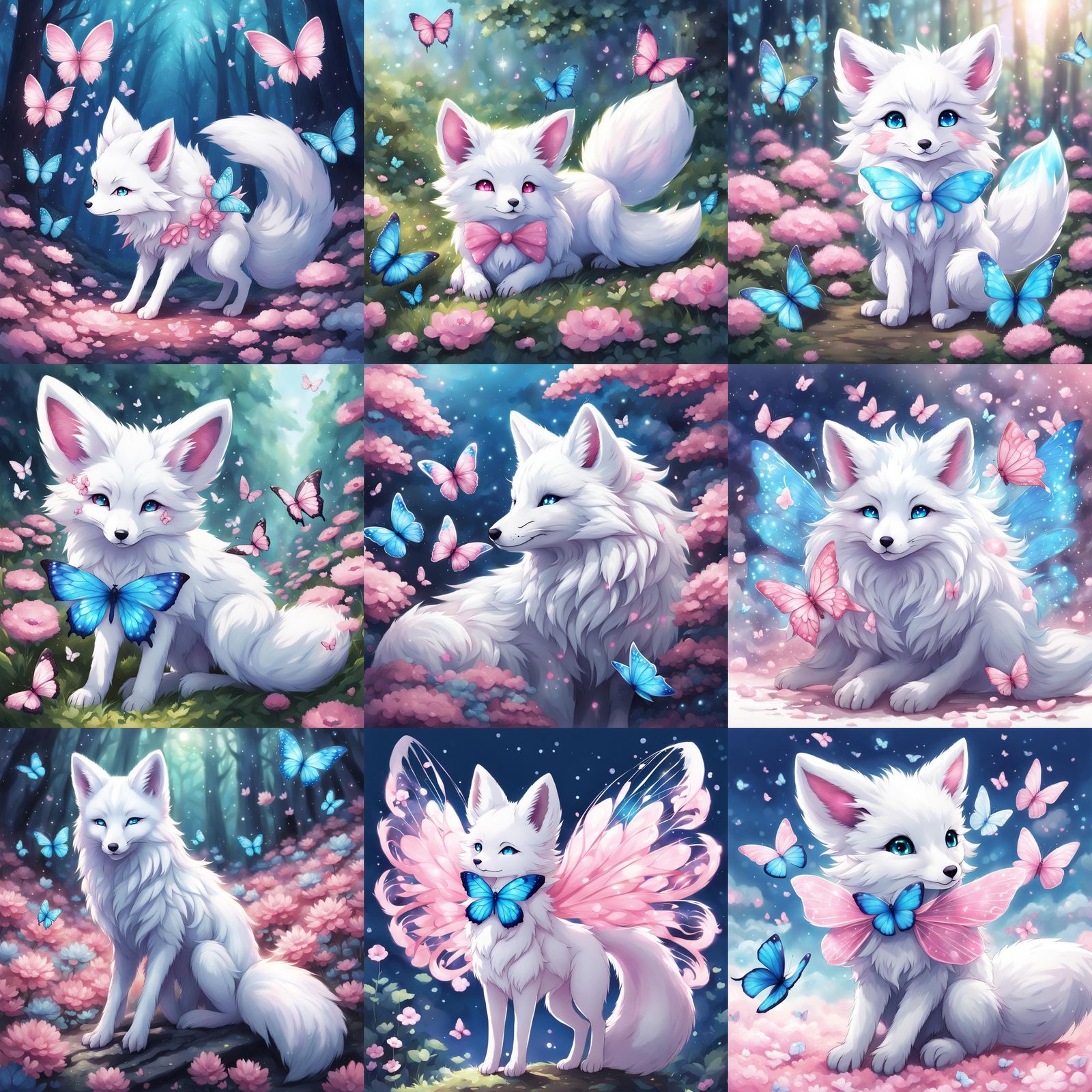 Vibrant Fox in Whimsical Anime Style