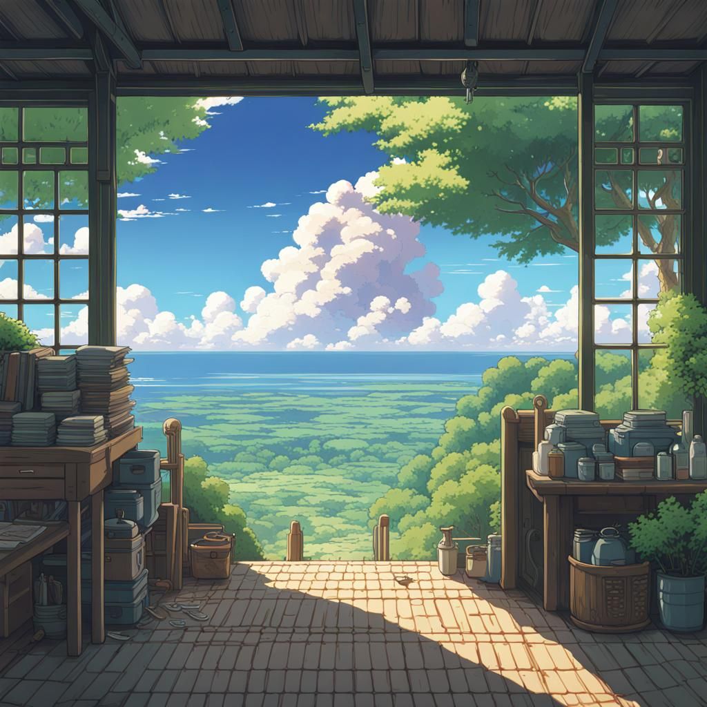Majestic Global Landscape in Vibrant Anime Style