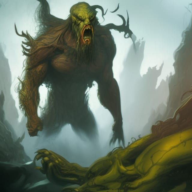 Detailed Grendel in Fantasy Concept Art