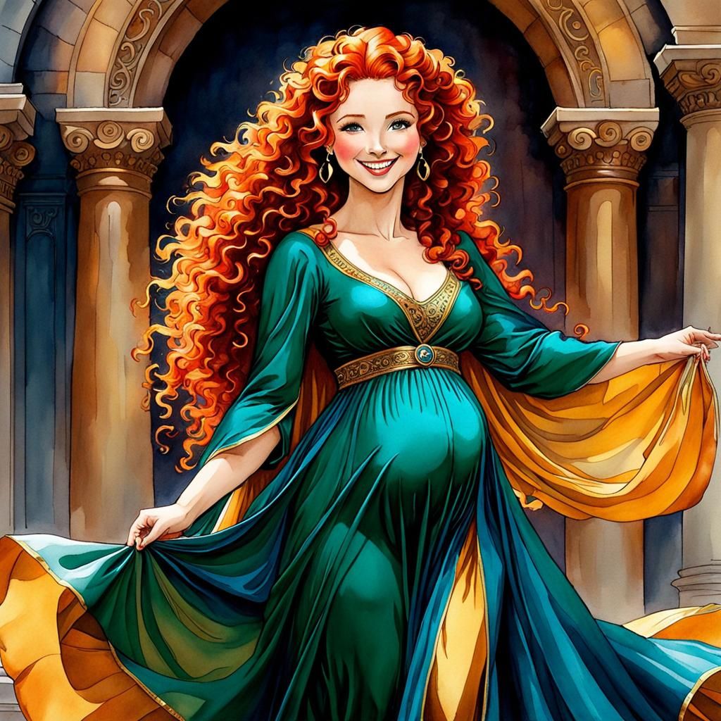 Cute pregnant Merida from Brave