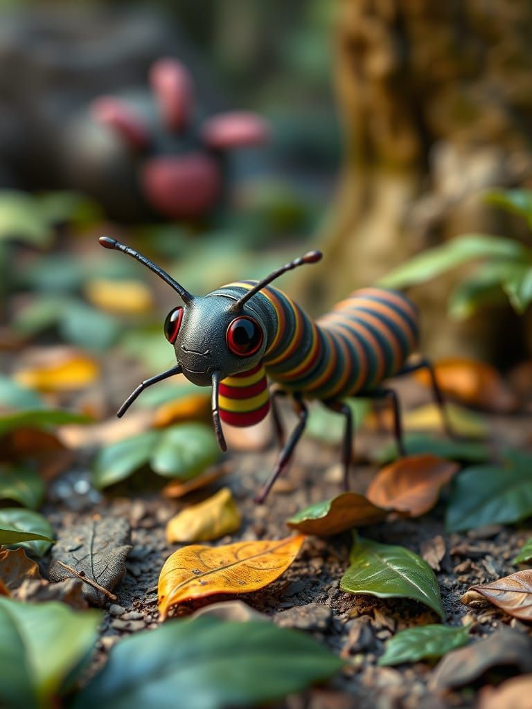 Millipede in Socks: Pixar-Style 3D Render