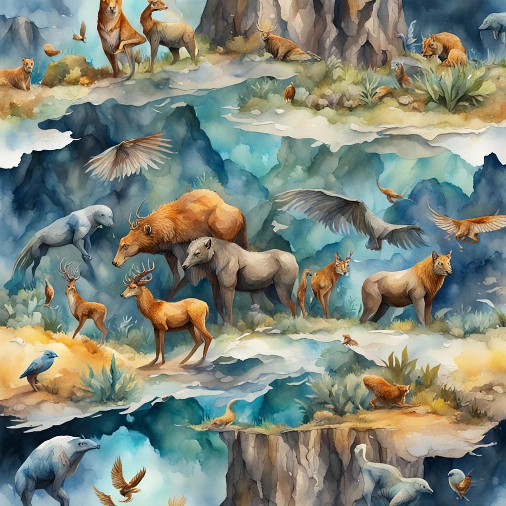 Whimsical Watercolor Creatures Emerge from Vibrant Artwork