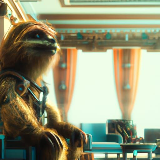 Cyberpunk-Inspired Wookiee Concept Art