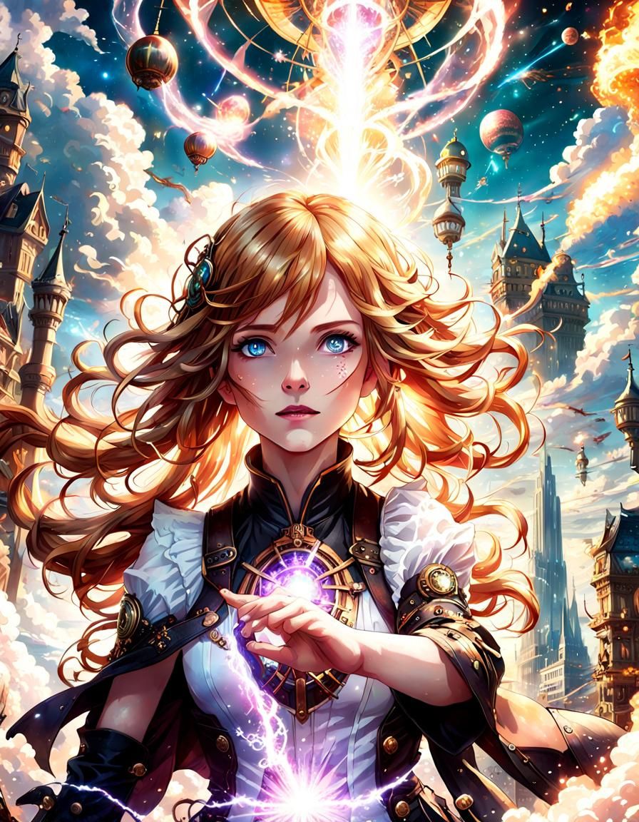 Epic Steampunk Cityscape with High Fantasy Details