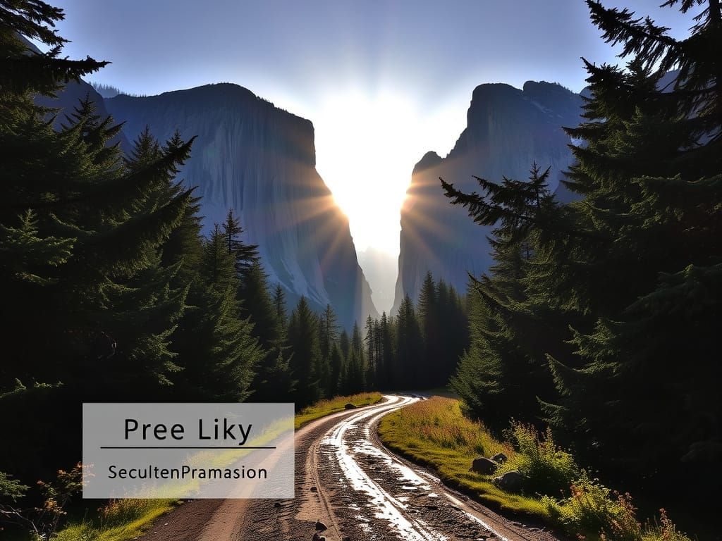 Mountain Sunrise in a Tranquil Landscape