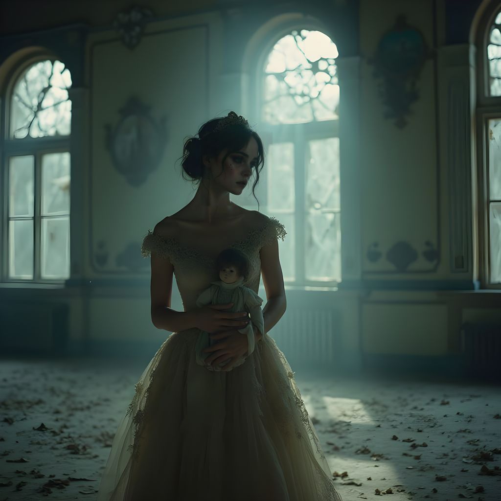Melancholic Princess in Abandoned Ballroom: Cinematic Film S...