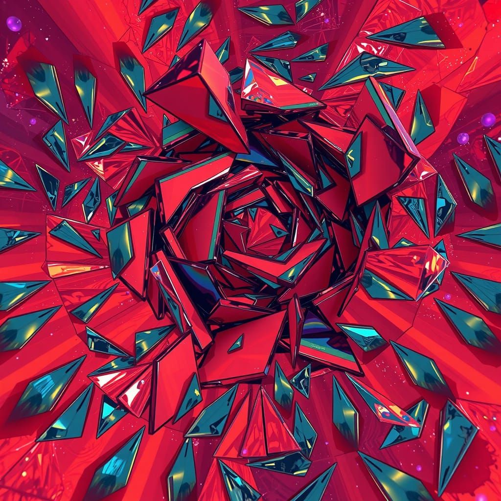 Abstract Joy: Iridescent Crystalline Shards Refracting Light