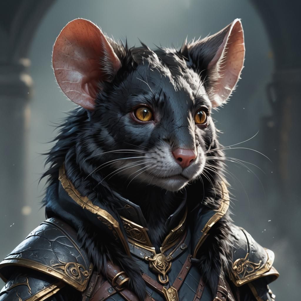 Elegant Fantasy Rogue Mouse in Triadic Hues