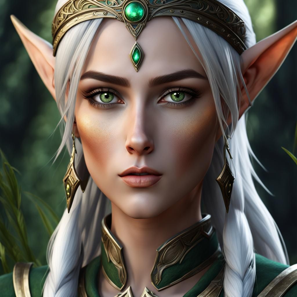 Enchanting High Elf Druid with Eerie Beauty
