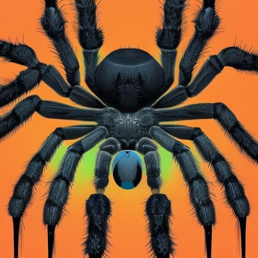 Vibrant Tarantula Collage in Triadic Colors