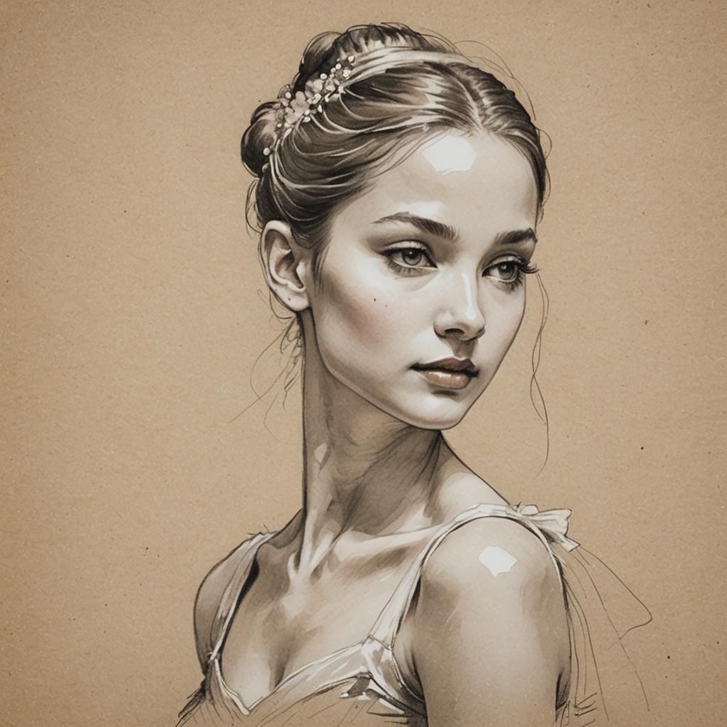 Ballerina portrait sketch