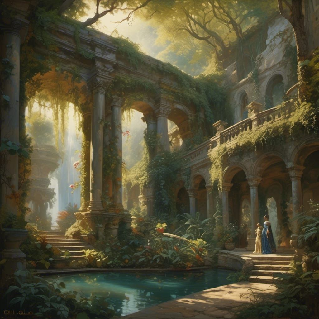 Sensual Salambo in Baroque Paradise