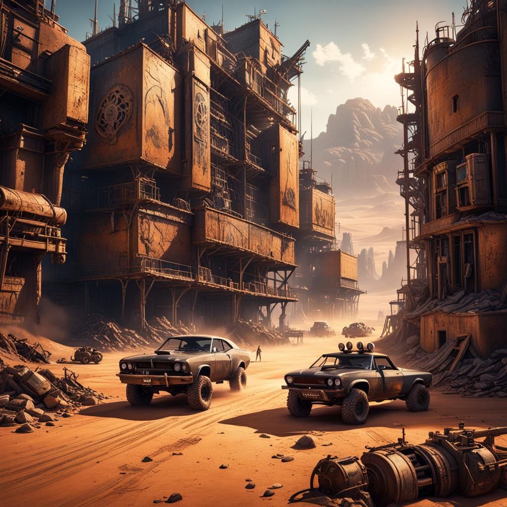 Epic Futuristic Highway Pursuit in Vibrant Splendor