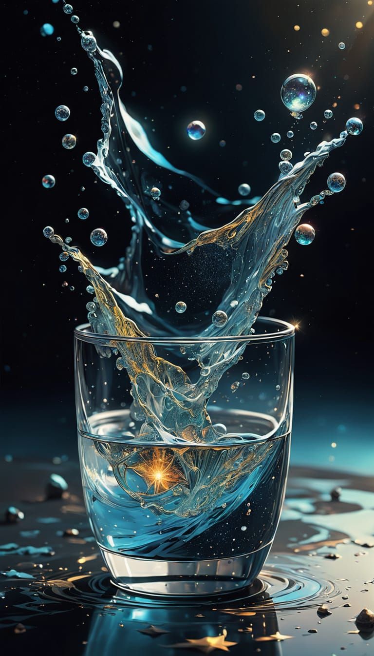 Cosmic Glass Explosion in Vibrant Digital Art