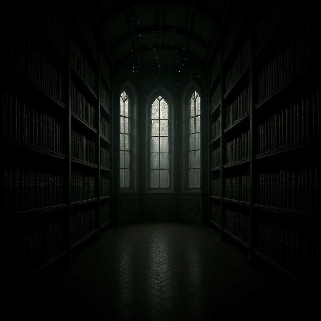 Gothic Victorian Library in Starlight, Cosmic Horror