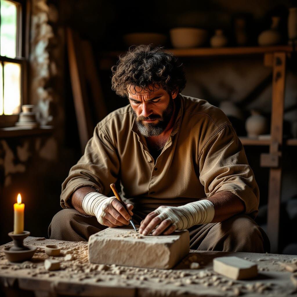 Aleijadinho in Workshop: Caravaggio-esque Photorealism