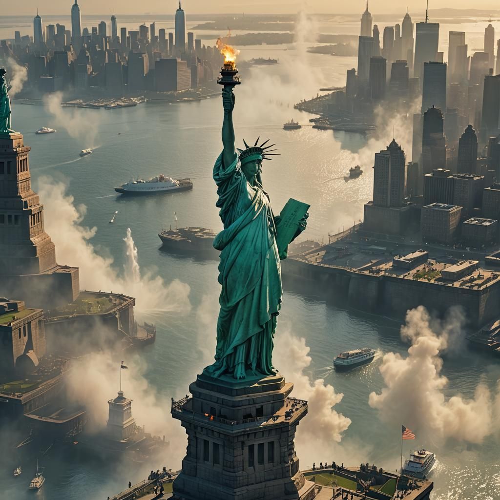 Stunning Statue of Liberty Digital Matte Painting