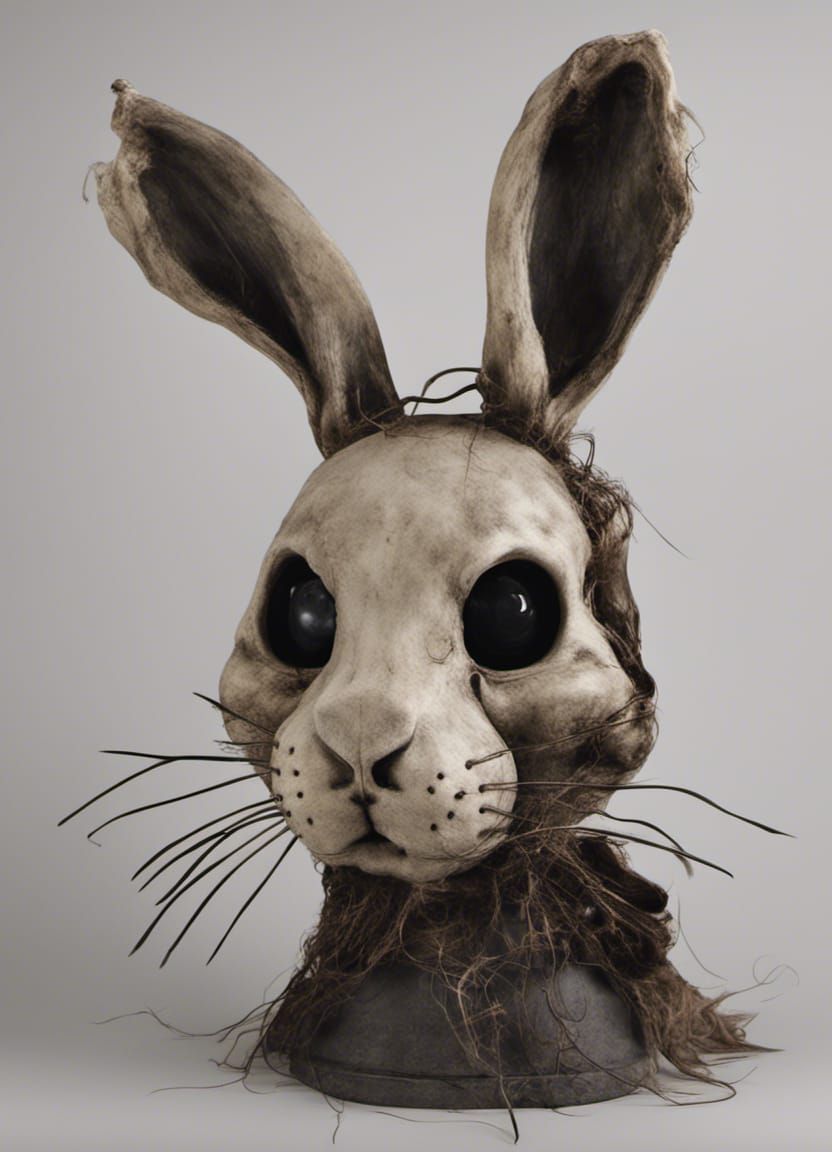 Creepy Halloween Rabbit Skeleton Head