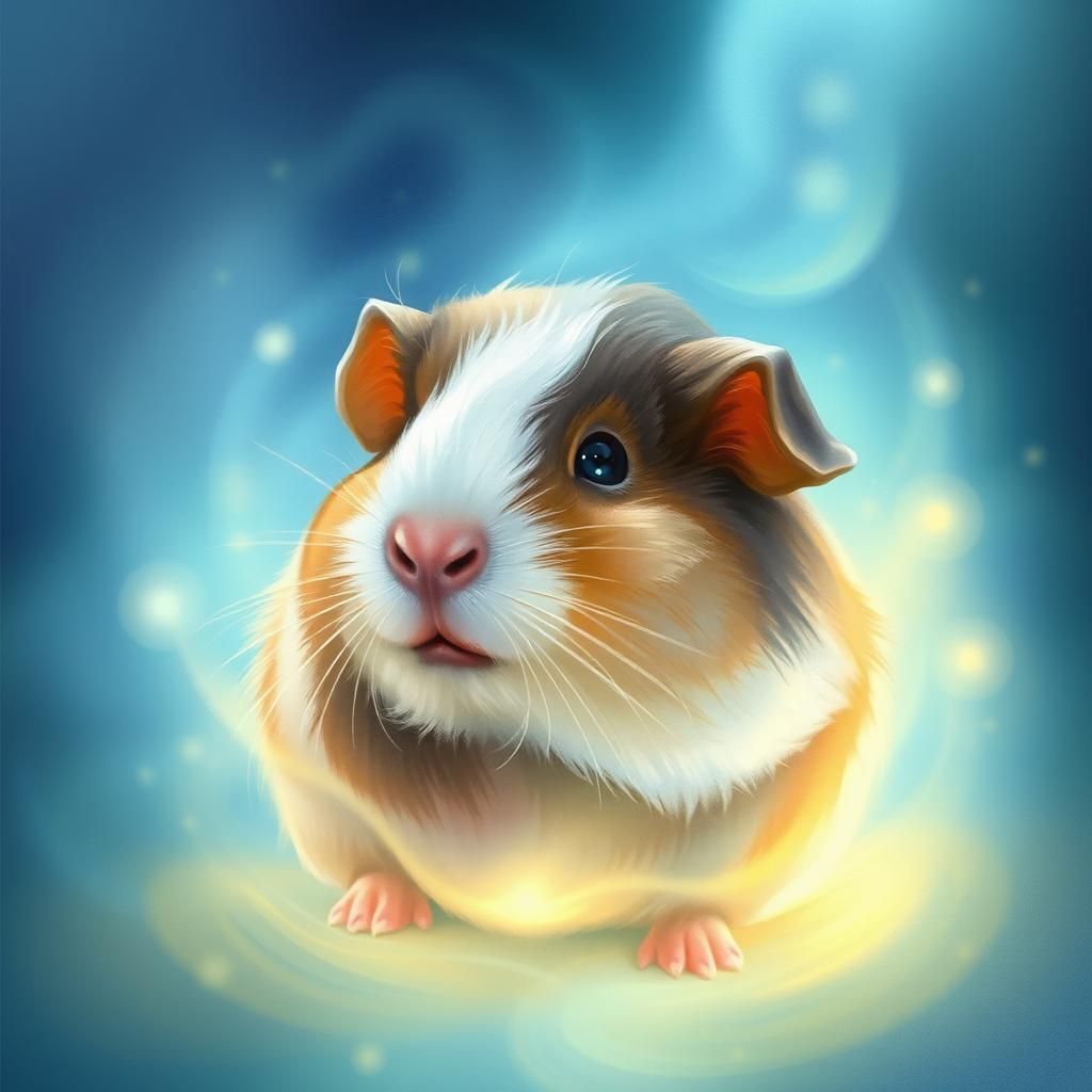 Whimsical Guinea Pig in Ethereal Glow