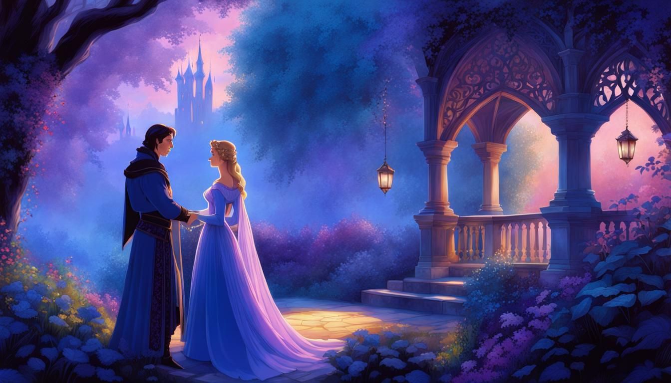 Ethereal Princess in Whimsical Garden Wonderland