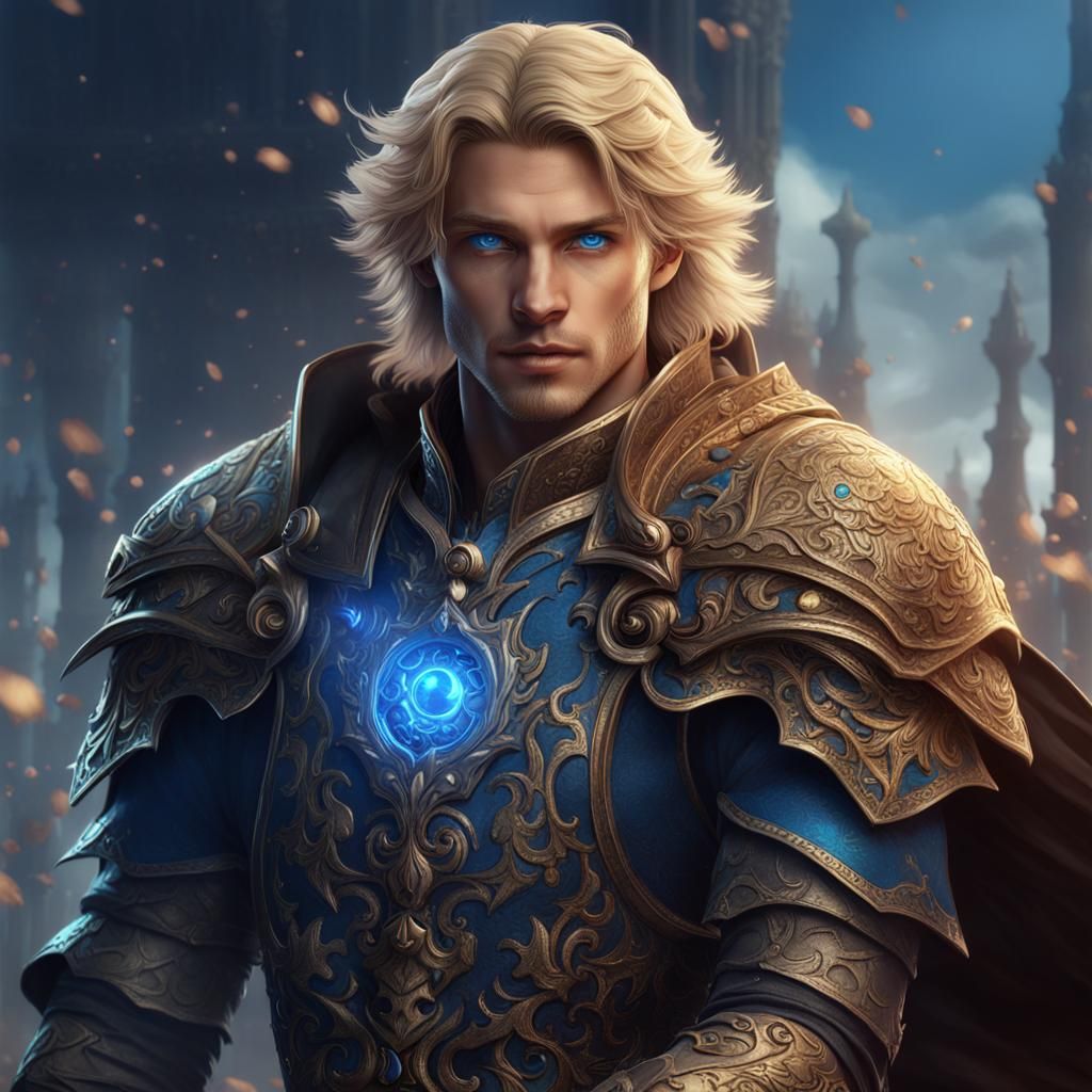 Regal Fantasy Prince in Vibrant, Detailed Landscape