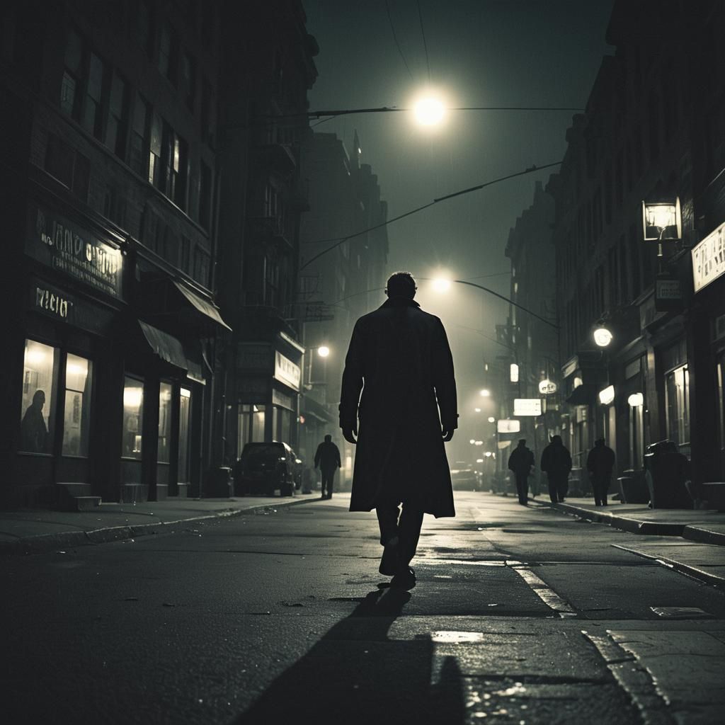 Dark Gotham City Streets at Night