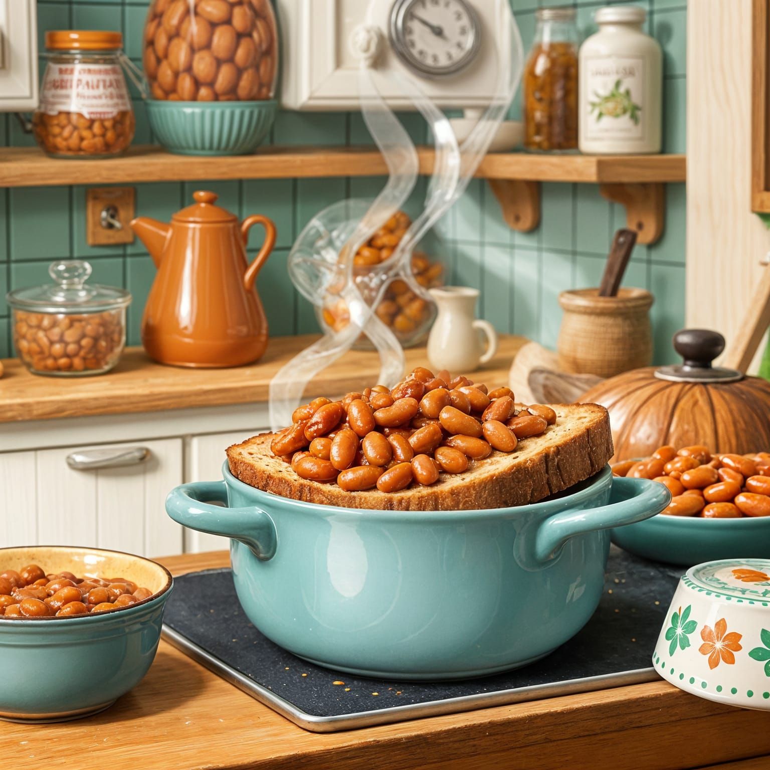 AI Generated Image of Beans on Toast