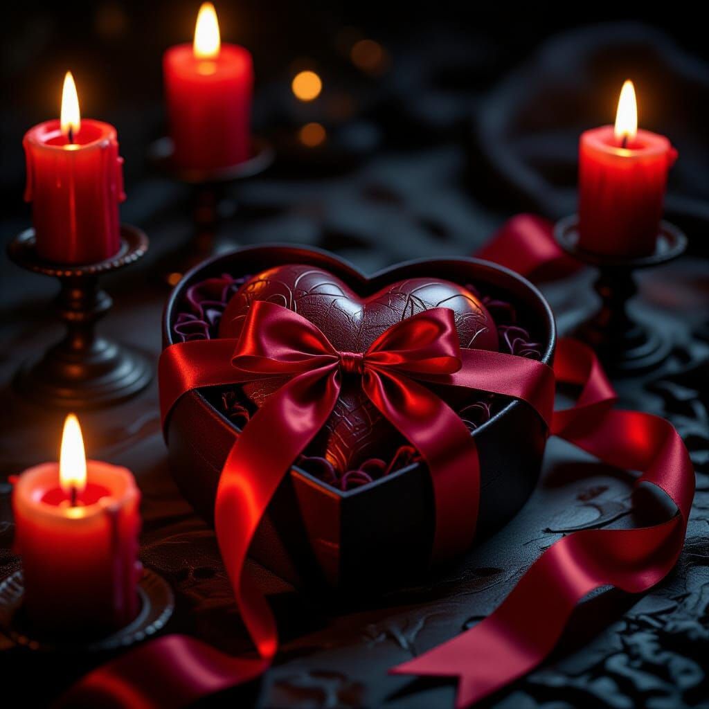 Eldritch Heart in Haunted Box with Candle Glow