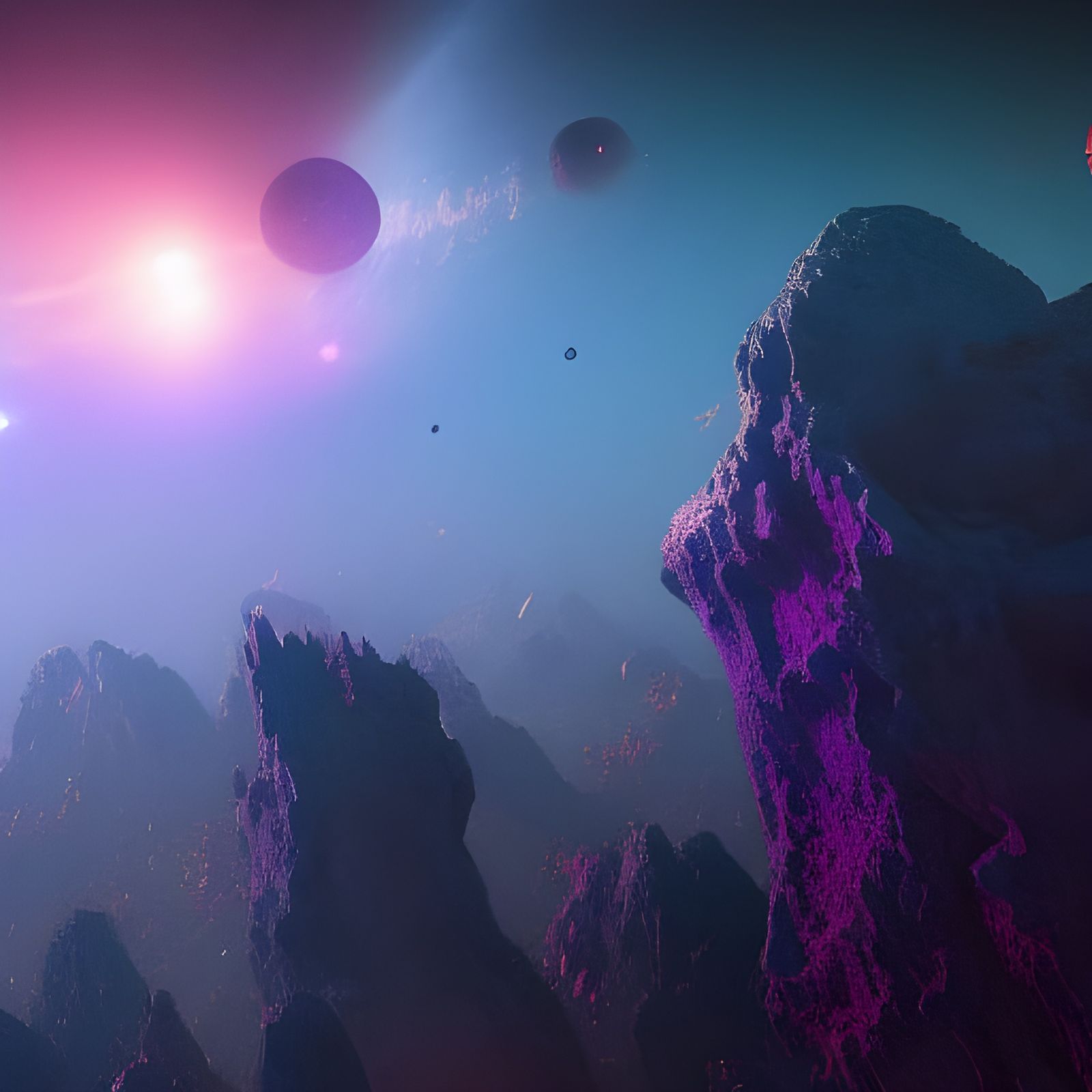 Surreal Cosmic Void Swallows Planets in Epic Fantasy Art