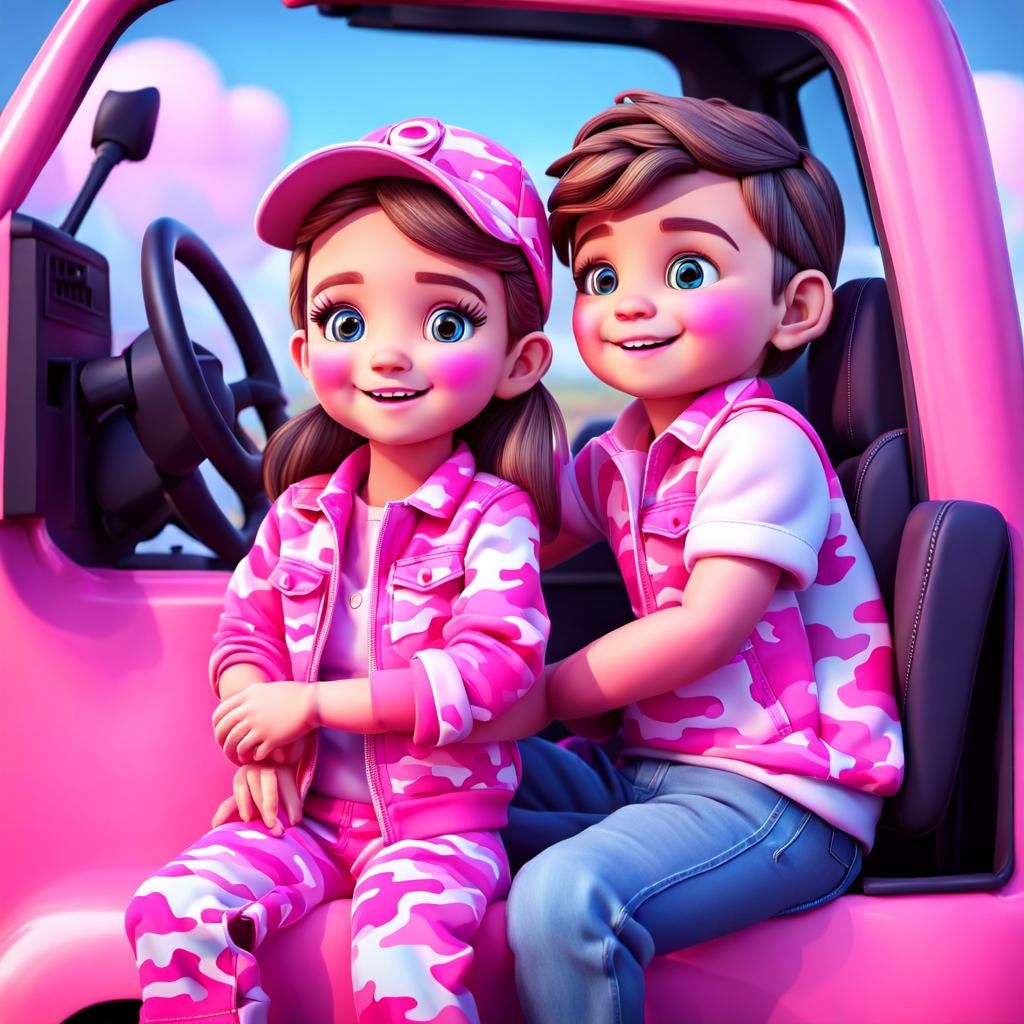 Ultra Cute Camouflage Girl and Daddy Bonding Moment